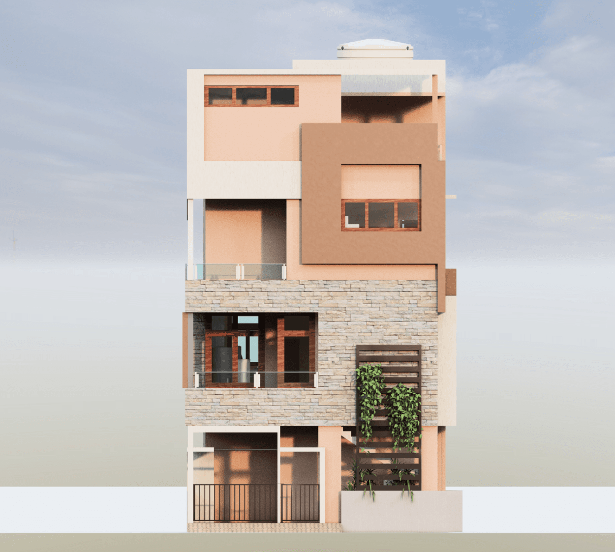 Boulder Edge Villa | 24x38 North-East Facing G+2+T Compact Rental-Friendly Residence