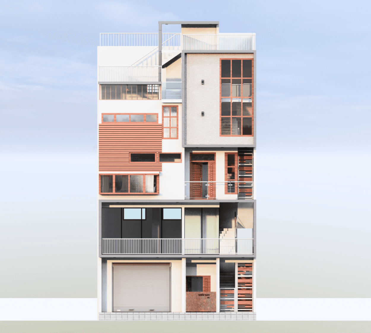 The Facade Symphony | 30x40 North-Facing G+3+T 4BHK Residence