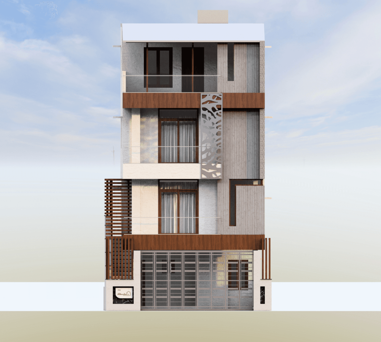 Serenity Heights | 45x23 West-Facing G+3 Residence Showcasing Dual Units