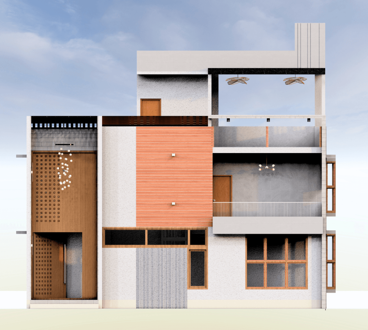 Terravue | 40x45 West-Facing G+1+T Contemporary 5BHK Residence