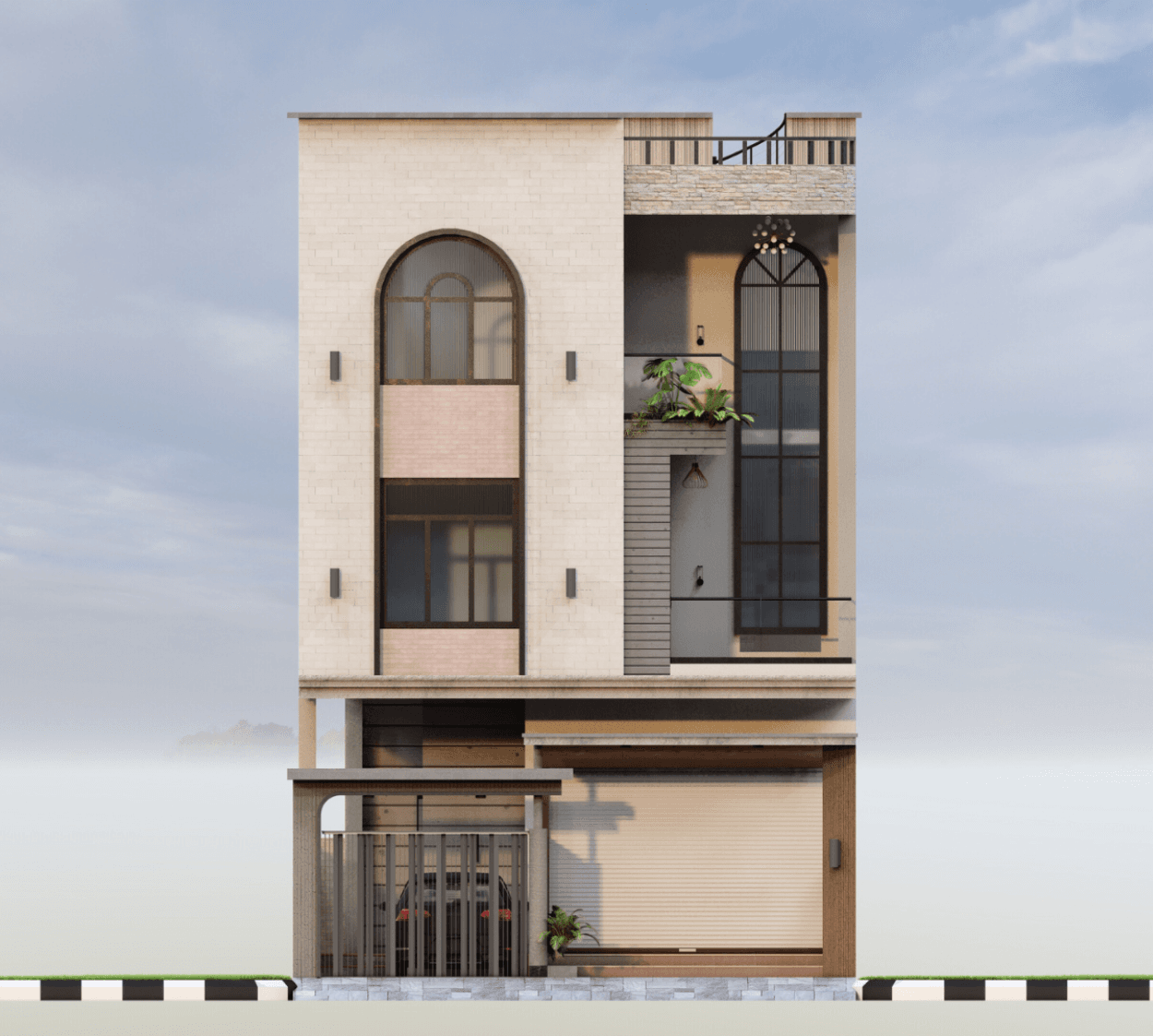 Nocturne Rise | 24’ x 74’ East-Facing G+2+T 3BHK Mixed-Use House