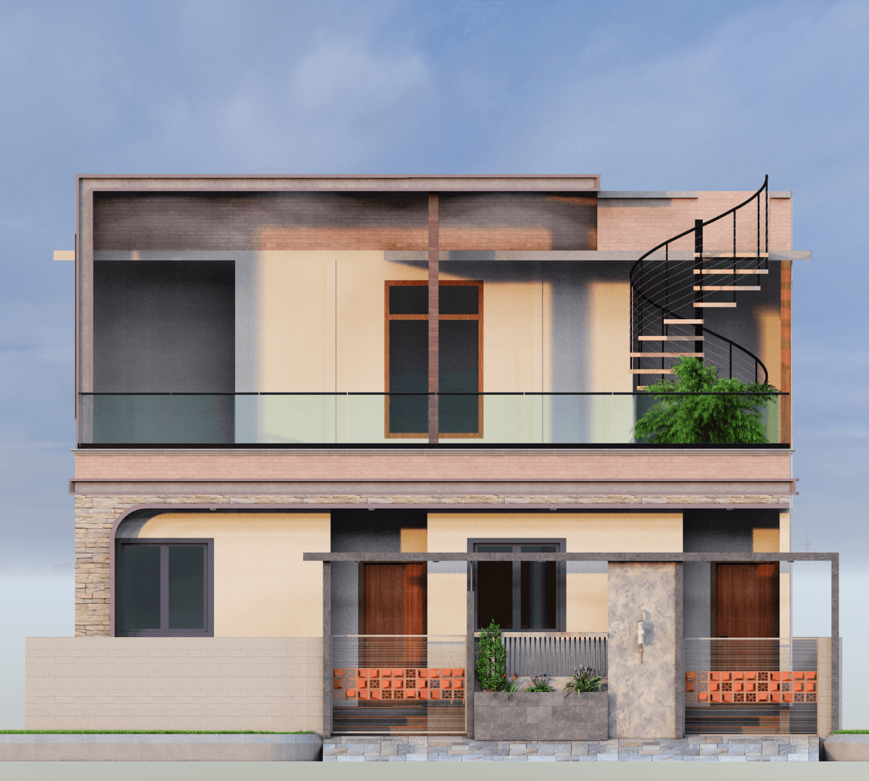 Dhara | 40x65 East Facing G+1 Dual Duplex Modern Home